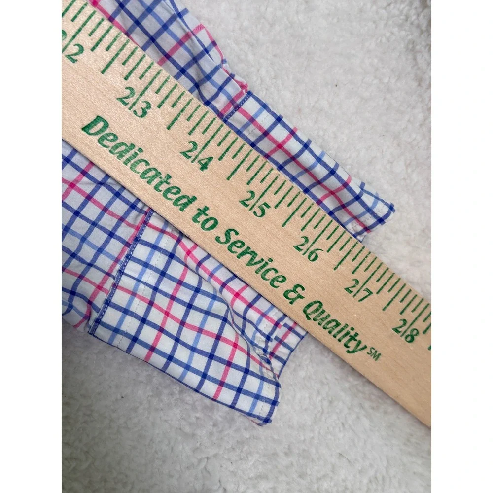 Polo Ralph Lauren Mens XLT Tall Cotton Stretch Check Button Down Shirt Blue Pink